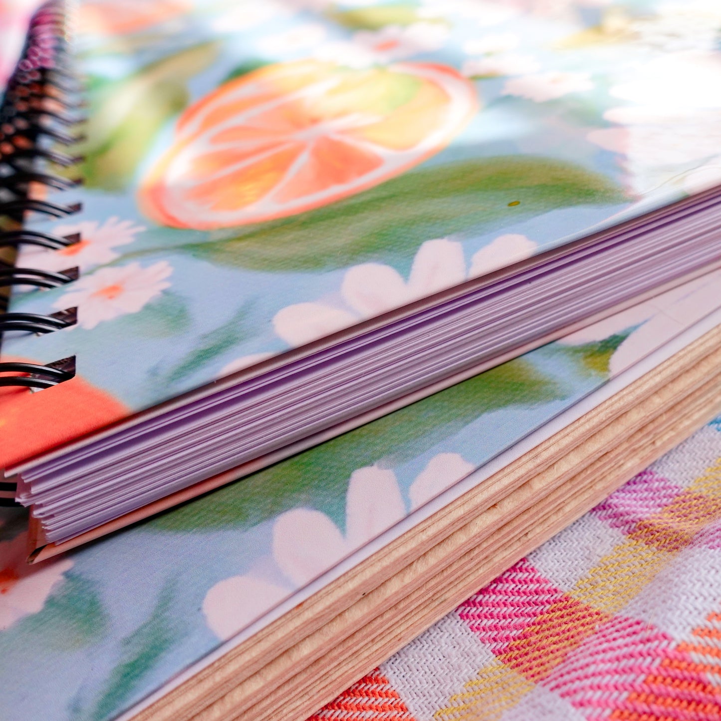 Orange + Daisies Spiral Notebook - Large