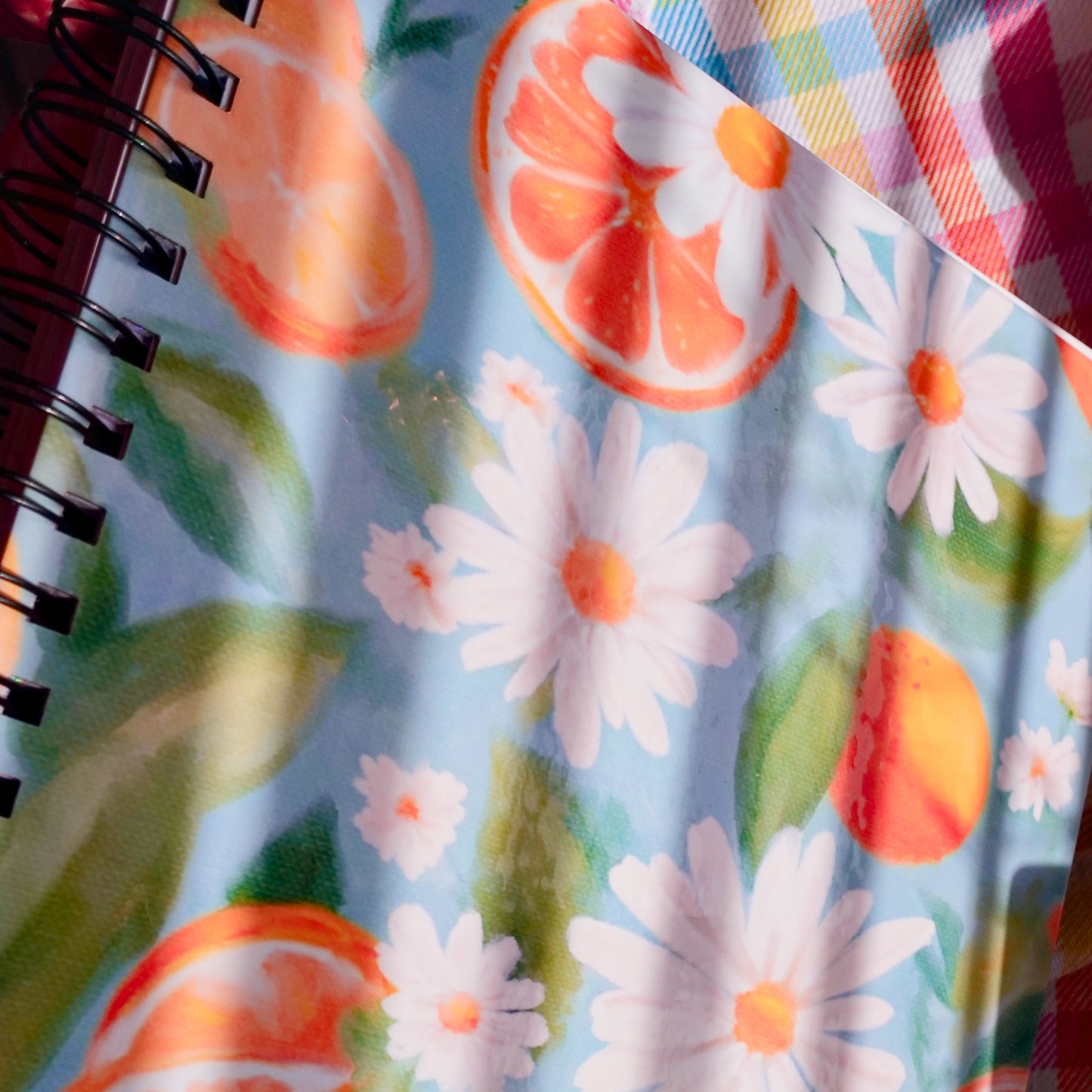 Orange + Daisies Spiral Notebook - Large