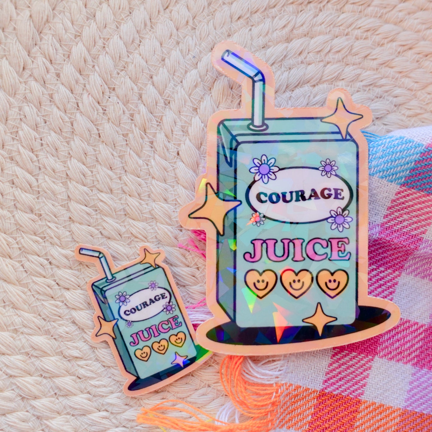 Courage Juice Box Sticker - 3" and Mini Options
