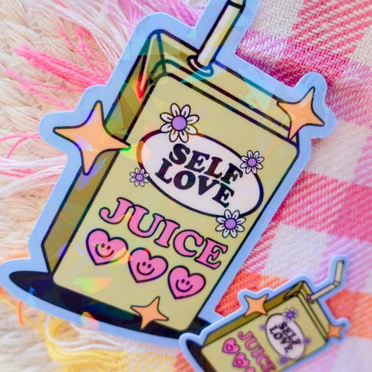 Self Love Juice Box Sticker - 3" and Mini Options