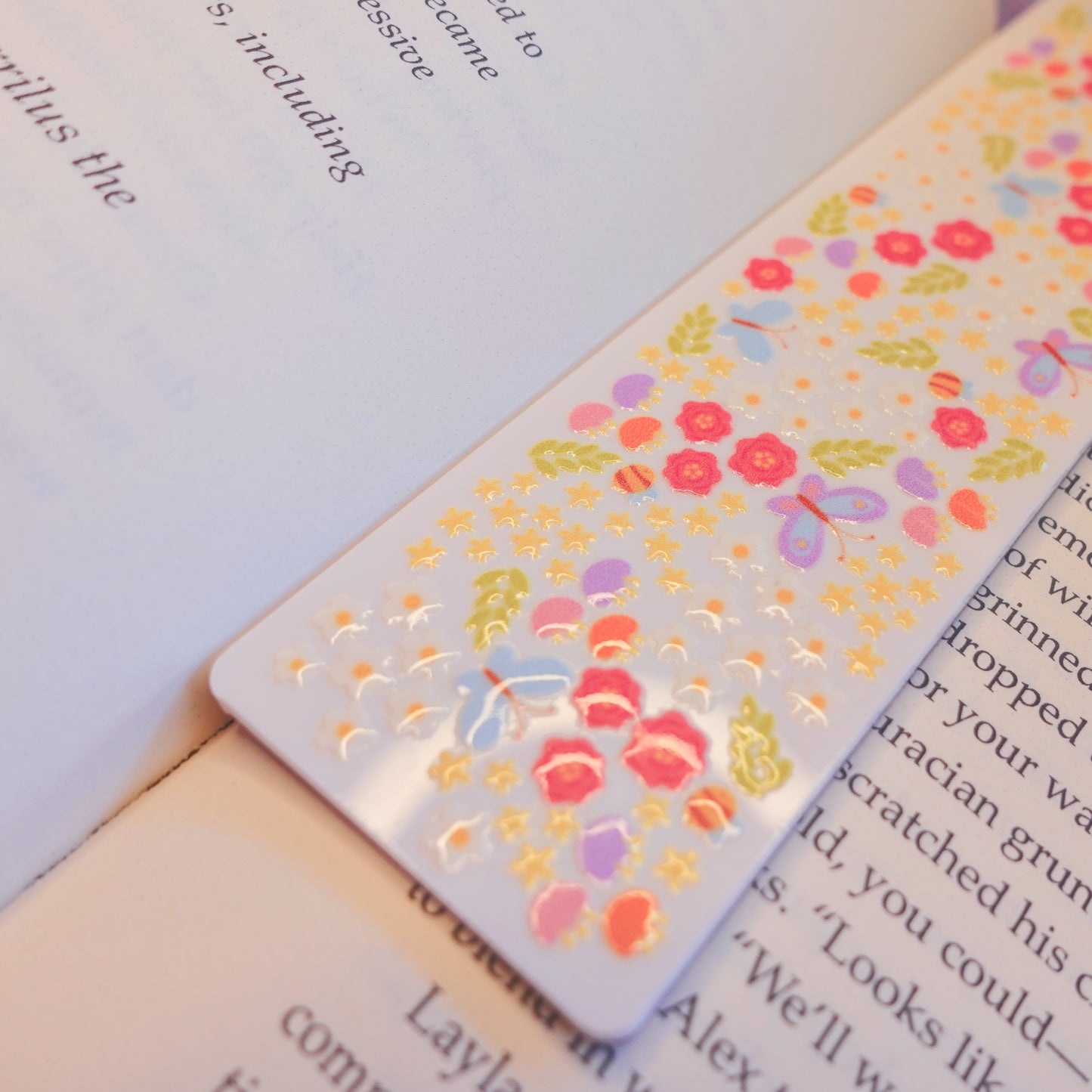 Butterfly Flower Garden Acrylic Bookmark