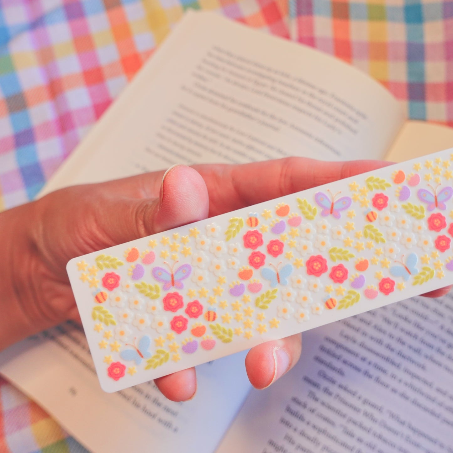 Butterfly Flower Garden Acrylic Bookmark