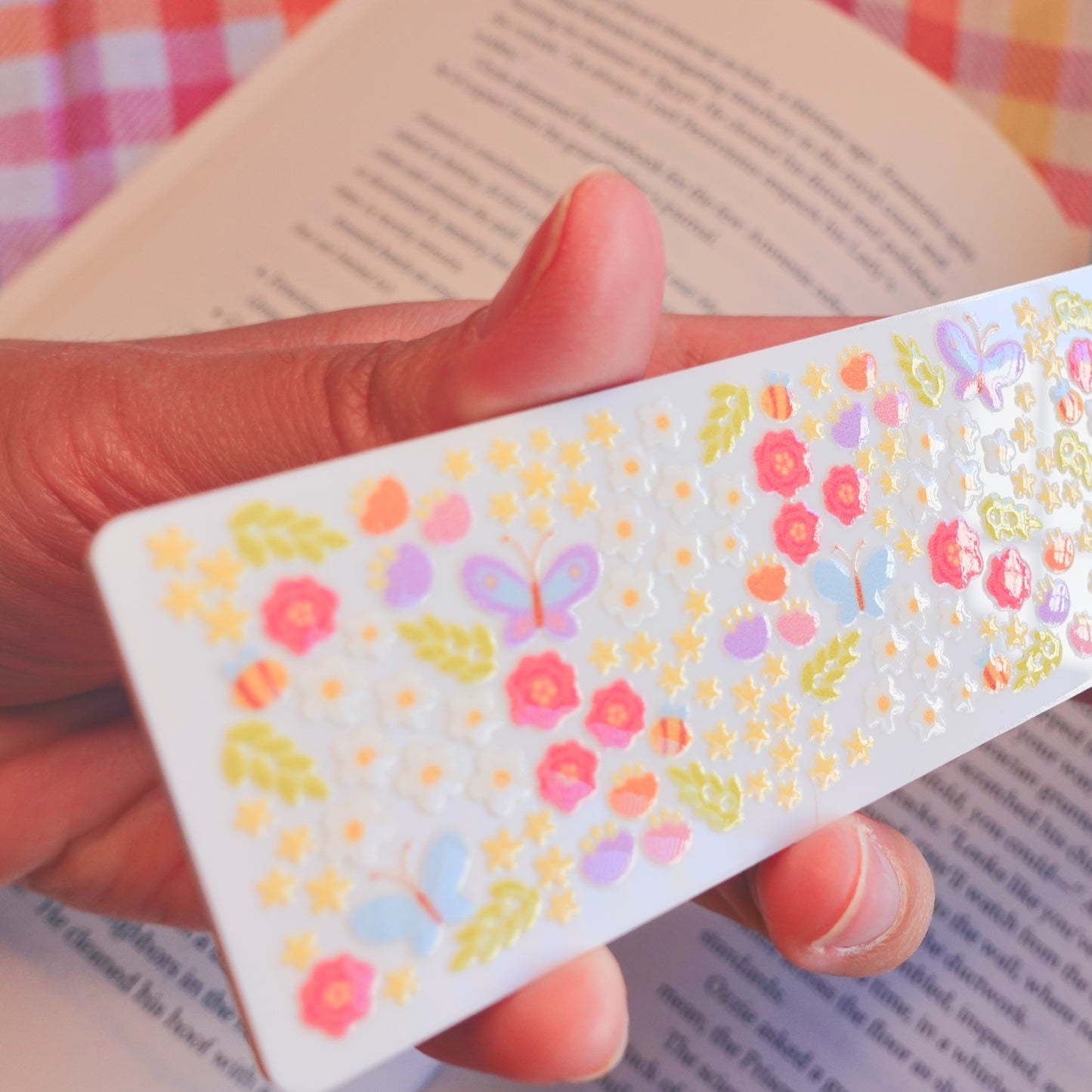 Butterfly Flower Garden Acrylic Bookmark