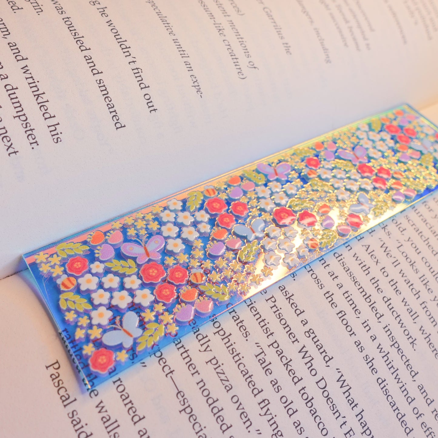 Butterfly Flower Garden Acrylic Bookmark