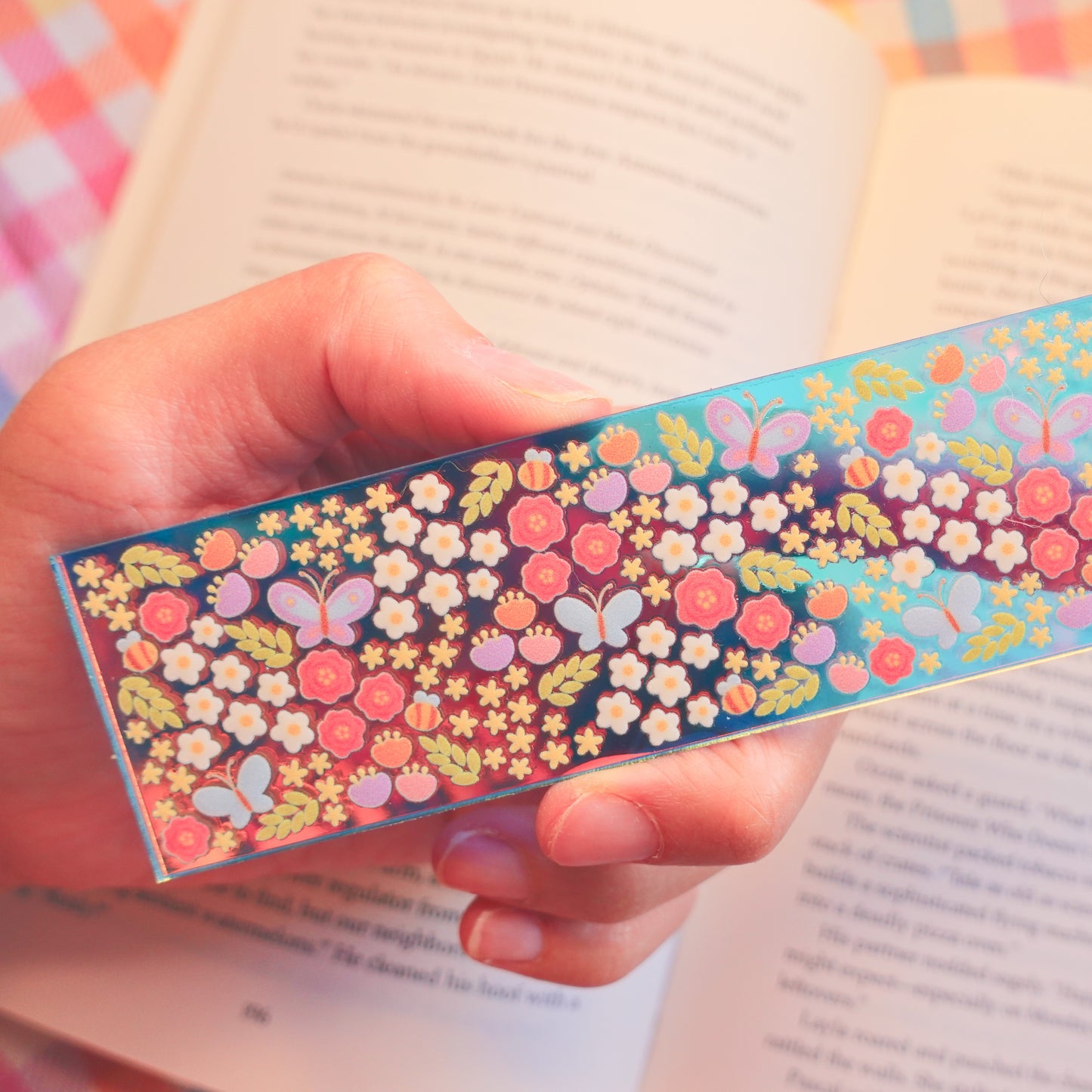 Butterfly Flower Garden Acrylic Bookmark