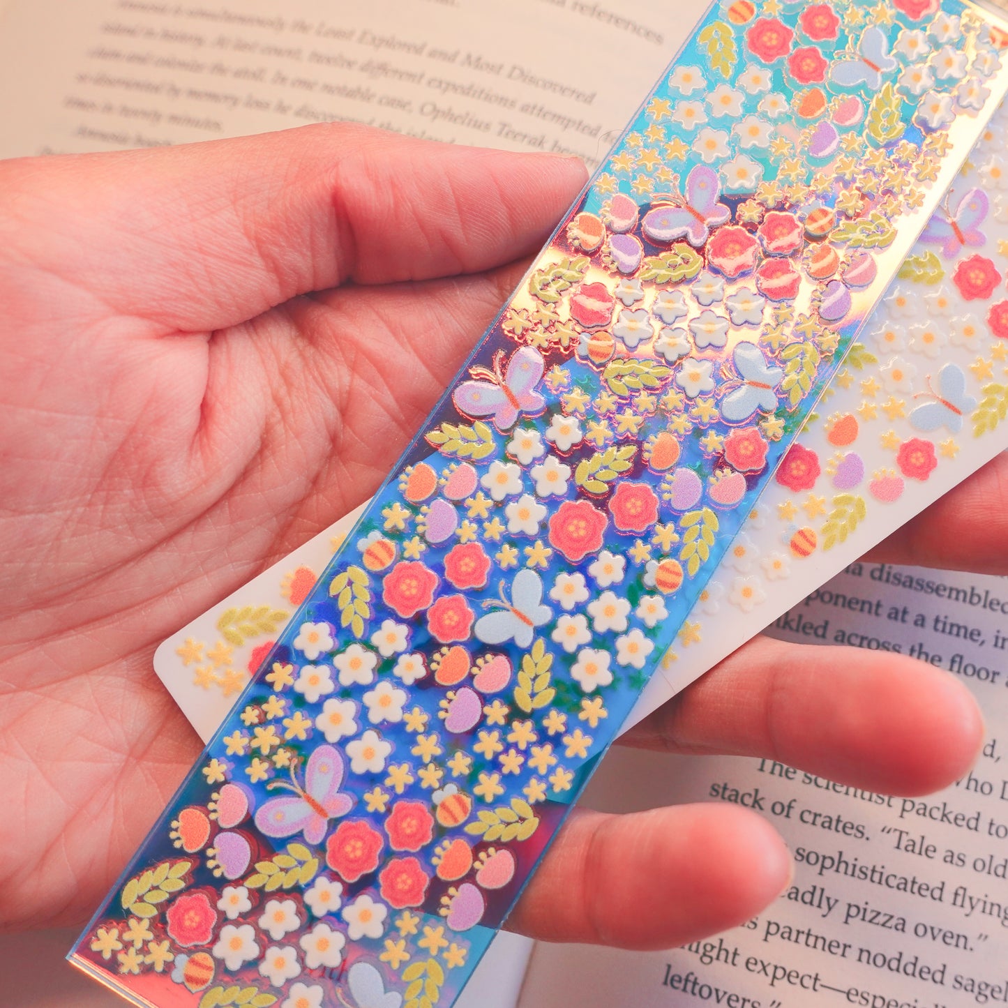 Butterfly Flower Garden Acrylic Bookmark