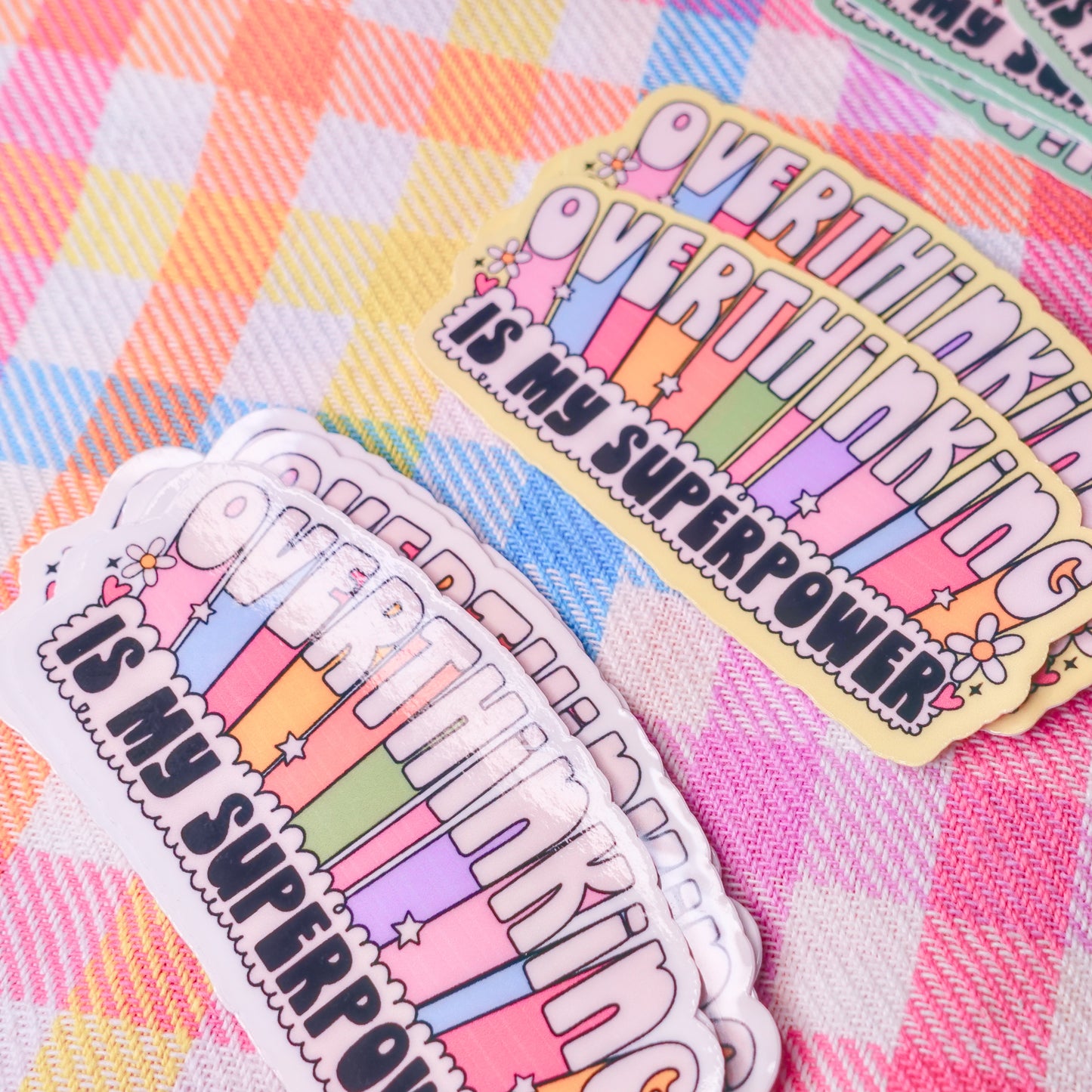 Overthinking Is My Superpower Stickers - 3" + color options