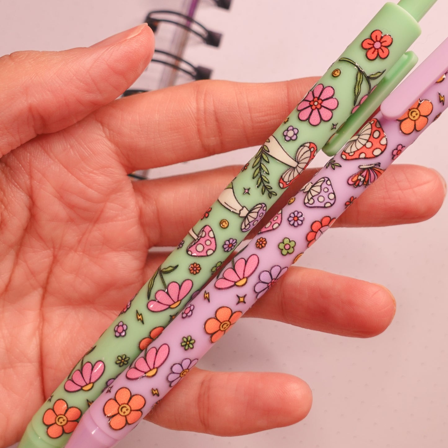 Groovy Mushies Whimsical Pens (2 color options)