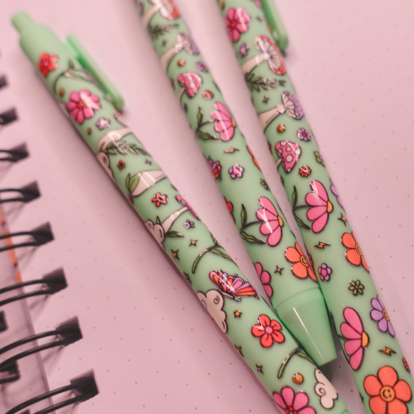 Groovy Mushies Whimsical Pens (2 color options)