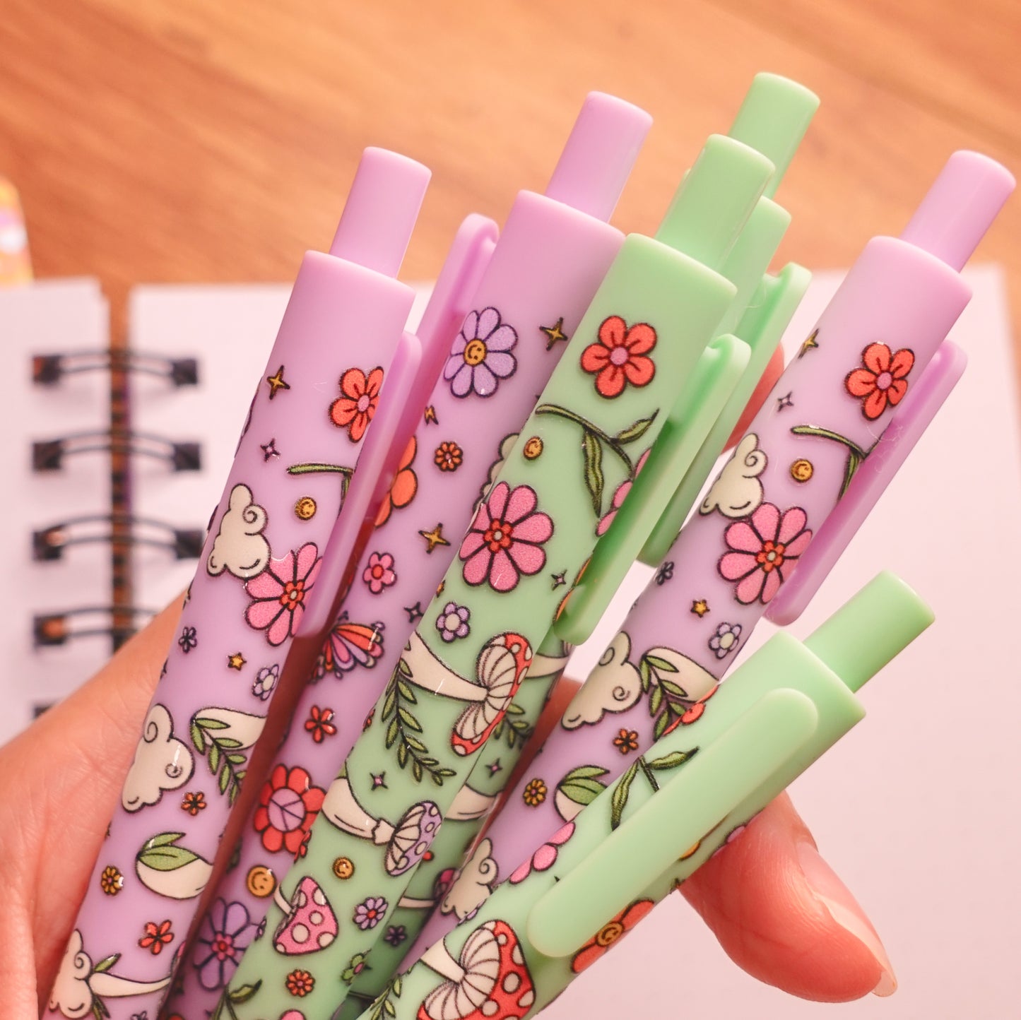 Groovy Mushies Whimsical Pens (2 color options)