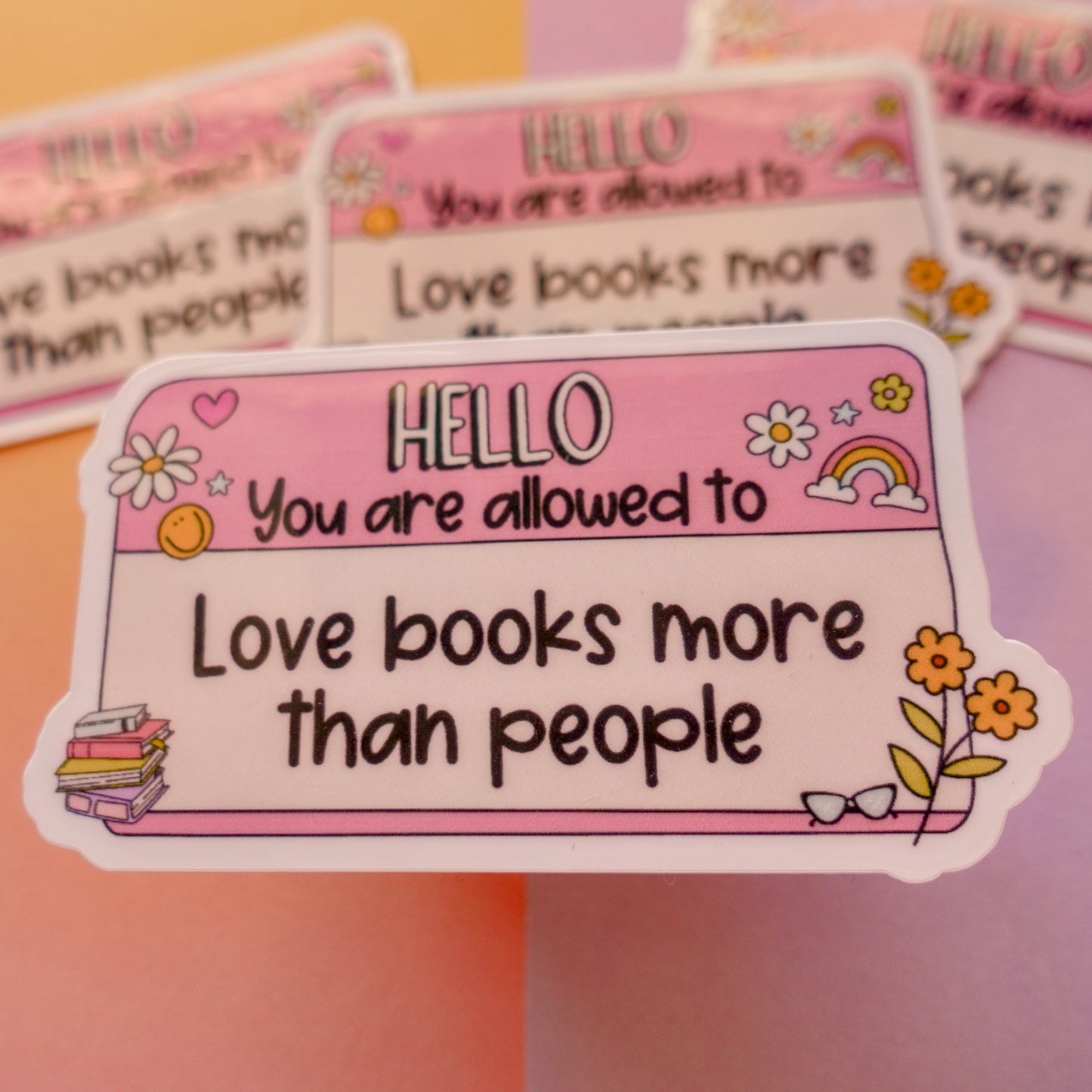 You're Allowed To Love Books More Sticker - 3" and Mini Options