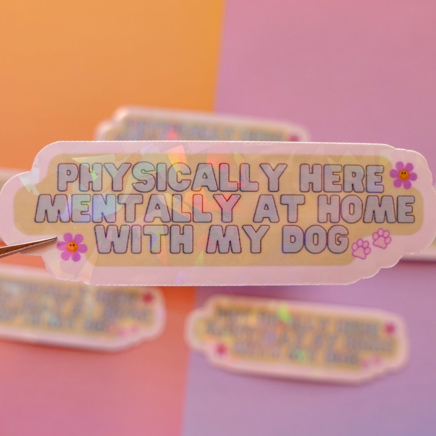 With My Dog (Pink, Green, or Blue) - 3" sticker