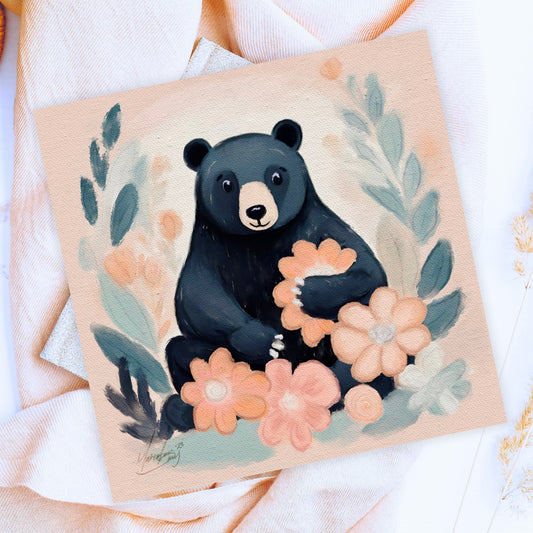 Black Bear - Fine Art Print 8x8