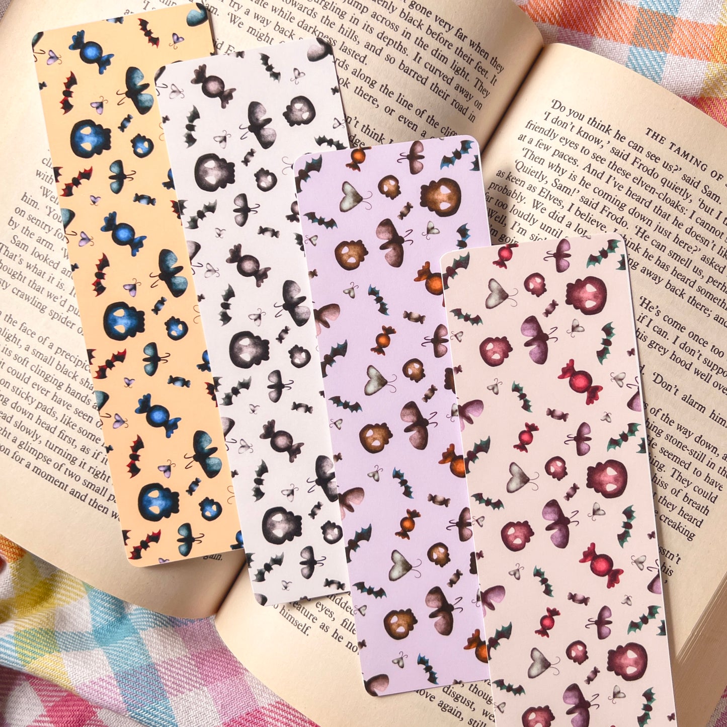 Halloween Colorful White Bookmark (multiple options)