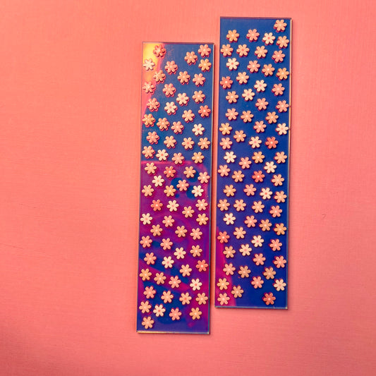 Baby Daisies Iridescent Acrylic Bookmark