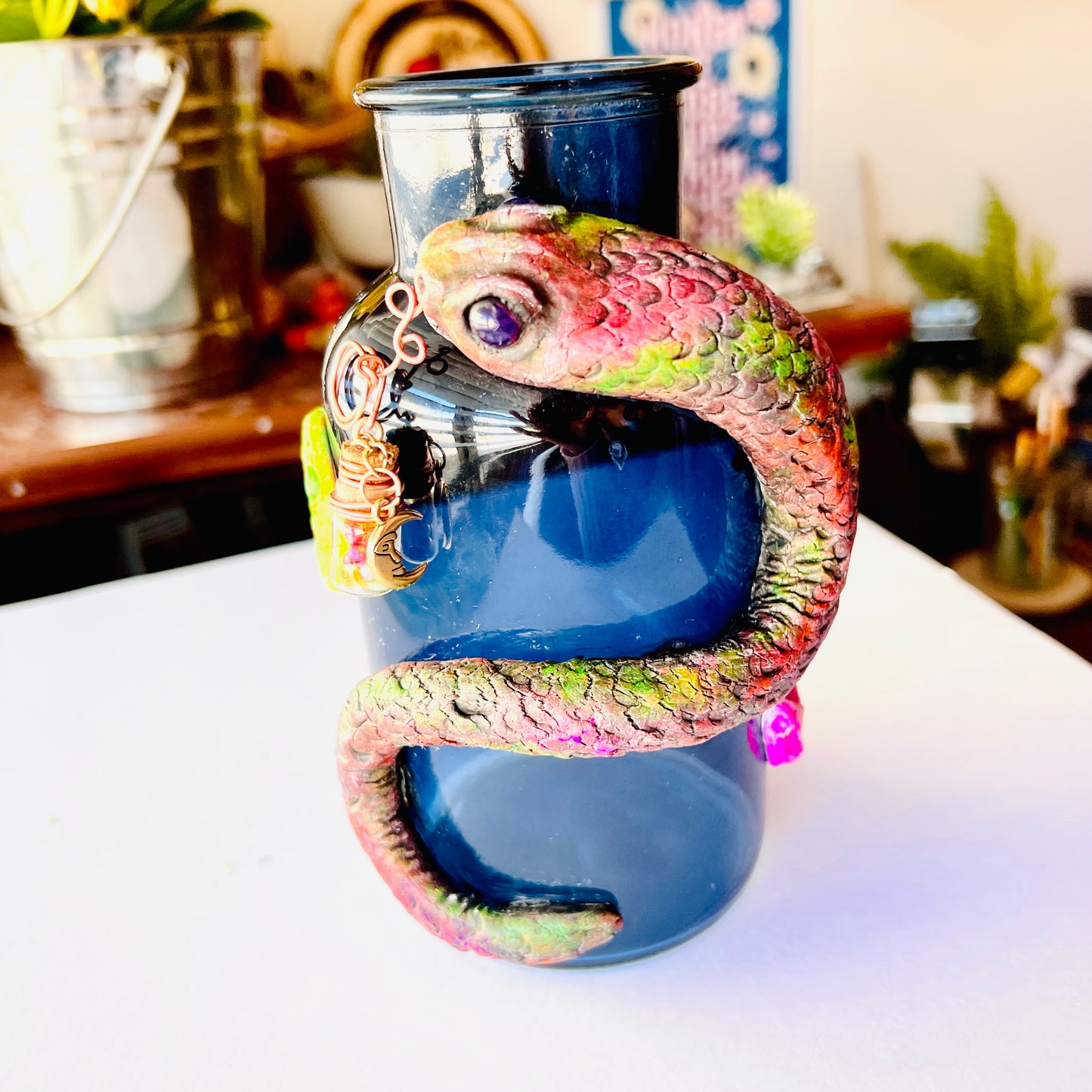 neon snake protector vase